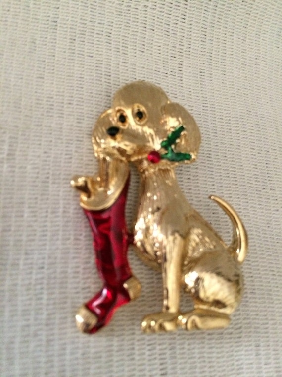 Cute Gerry's Vintage Dog with Enamel Christmas St… - image 3