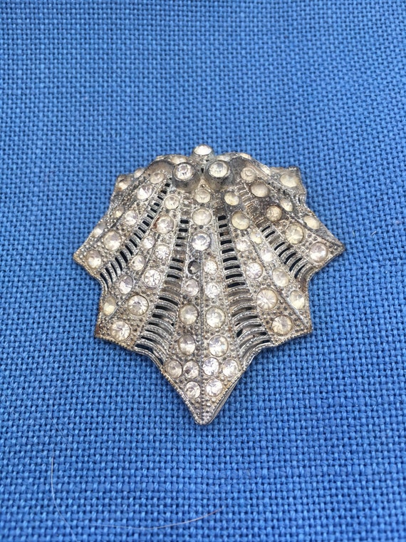 Stunning Art Deco Antique  Rhinestone Dress Clip - image 1