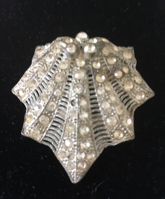 Stunning Art Deco Antique  Rhinestone Dress Clip - image 9