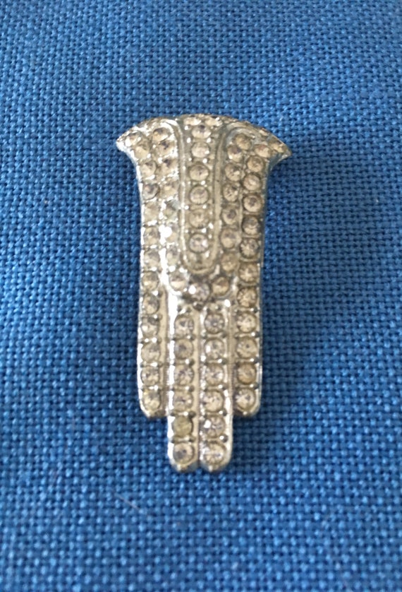 Pretty Art Deco Antique Rhinestone DressClip - image 1