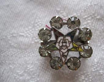 Vintage Order of the Eastern Star Rhinestone Pin