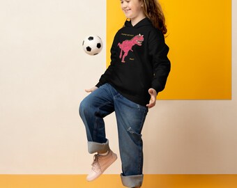 Sudadera con capucha divertida de T-Rex “¡¡¡Voy a por ti!!! ¡¡¡Corre!!!” – Sudadera con capucha con estampado de dinosaurio llamativo, estilo urbano humorístico