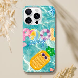 Fun Pool Party Phone Case - Pineapple Inflatable & Pool Design - Summer Vibes