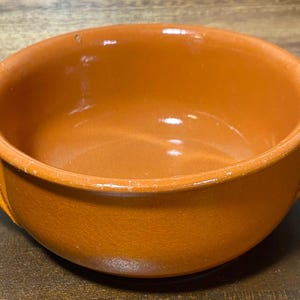 Vintage De Silva Italy Terracotta Handled Bowl, Rustic Soup Crock, Farmhouse Kitchen Decor