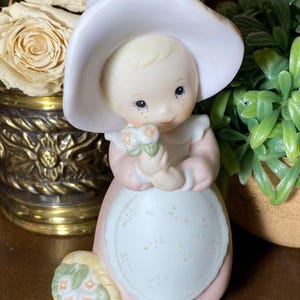 Porcelain Girl With Flower Basket Figurine - Etsy