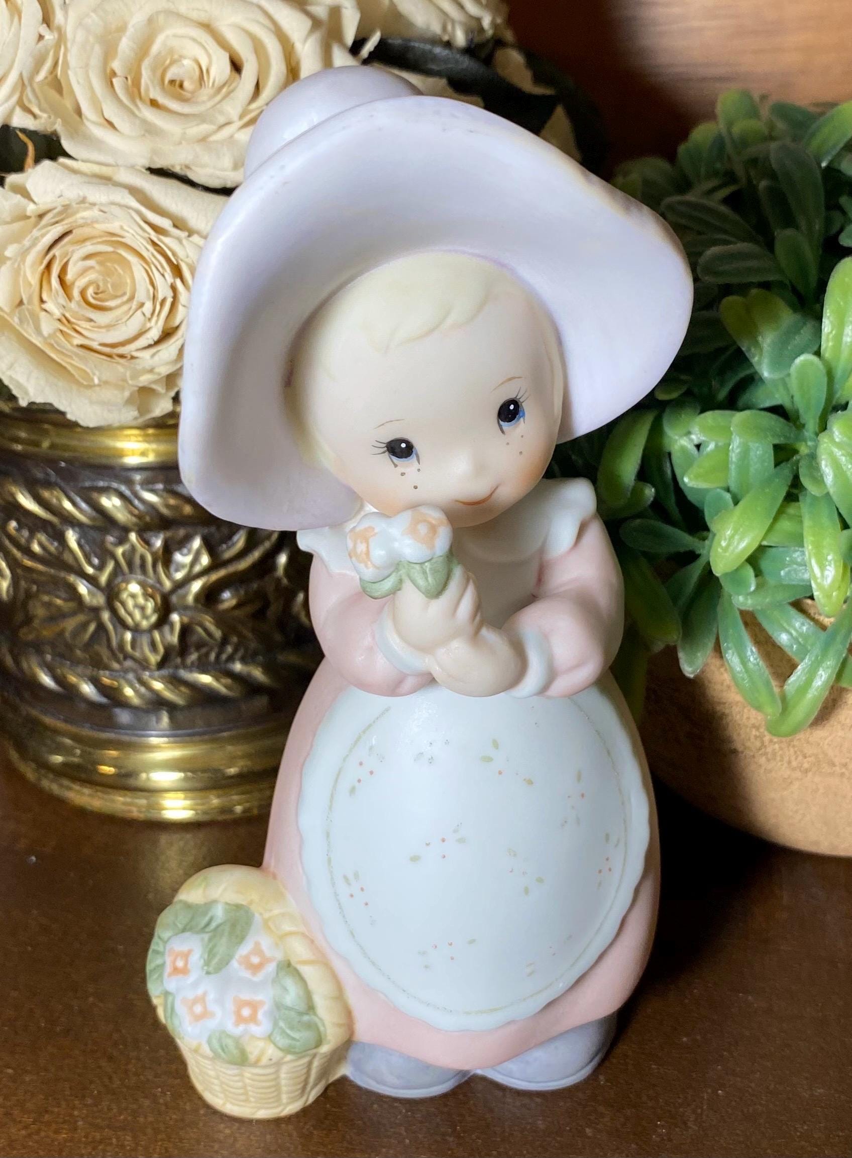 Porcelain Girl With Flower Basket Figurine - Etsy