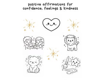 Affirmation Cards Printable | Colorable Positive Affirmations | Instant Digital Download | Encouraging Cards