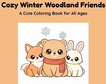 Cozy Winter Woodland Friends Coloring Book Printable | Animal Coloring Pages | Instant Download PDF