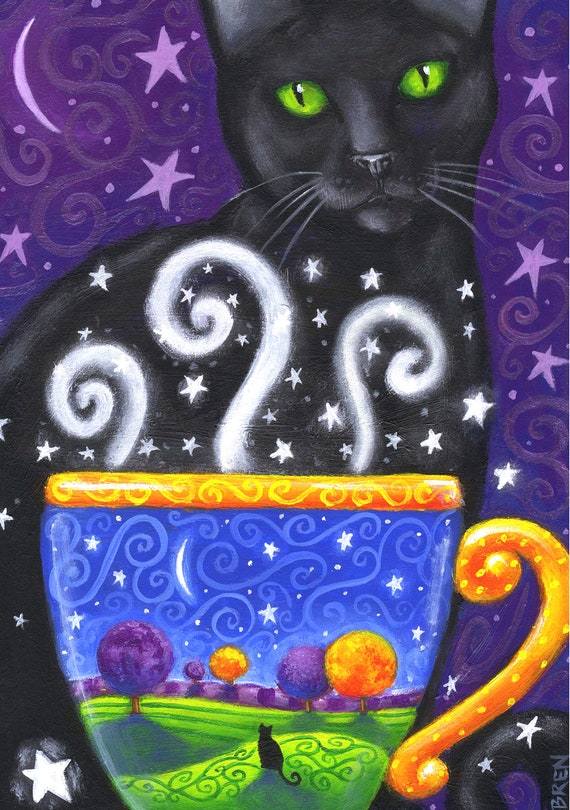 Coffee Magic the first in the series 5x7 print by Brenna Etsy