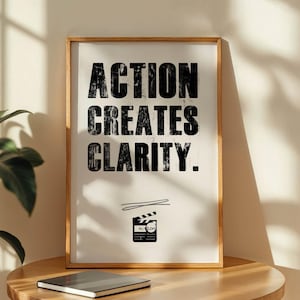 Filmmaker gift focus message artwork instant downloadable mindset clarity inspirational modern design productivity printable