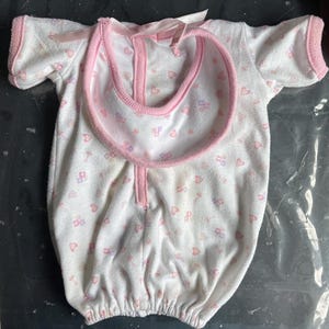 Cabbage Patch doll outfit white with pink edges