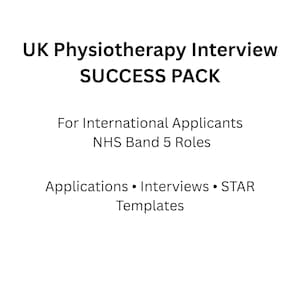 Succespakket fysiotherapie-interview VK voor internationale sollicitanten • NHS-applicaties • STAR-sjablonen • Panelinzichten