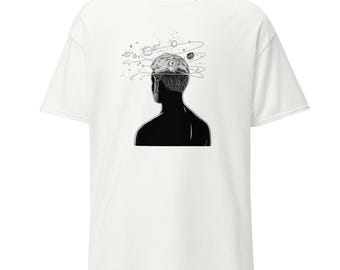 Cosmic Mind T-Shirt | Space Head Graphic Tee | Overthinking Aesthetic Shirt