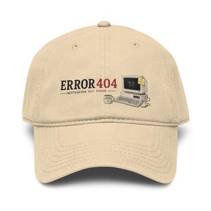 Error 404 Hat, Funny Programmer Cap, Coder Baseball Hat, Tech Meme Cap, Geek Gift, Unisex Dad Hat