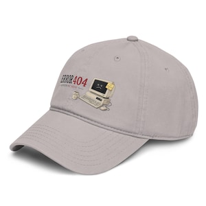 Error 404 Hat, Funny Programmer Cap, Coder Baseball Hat, Tech Meme Cap, Geek Gift, Unisex Dad Hat