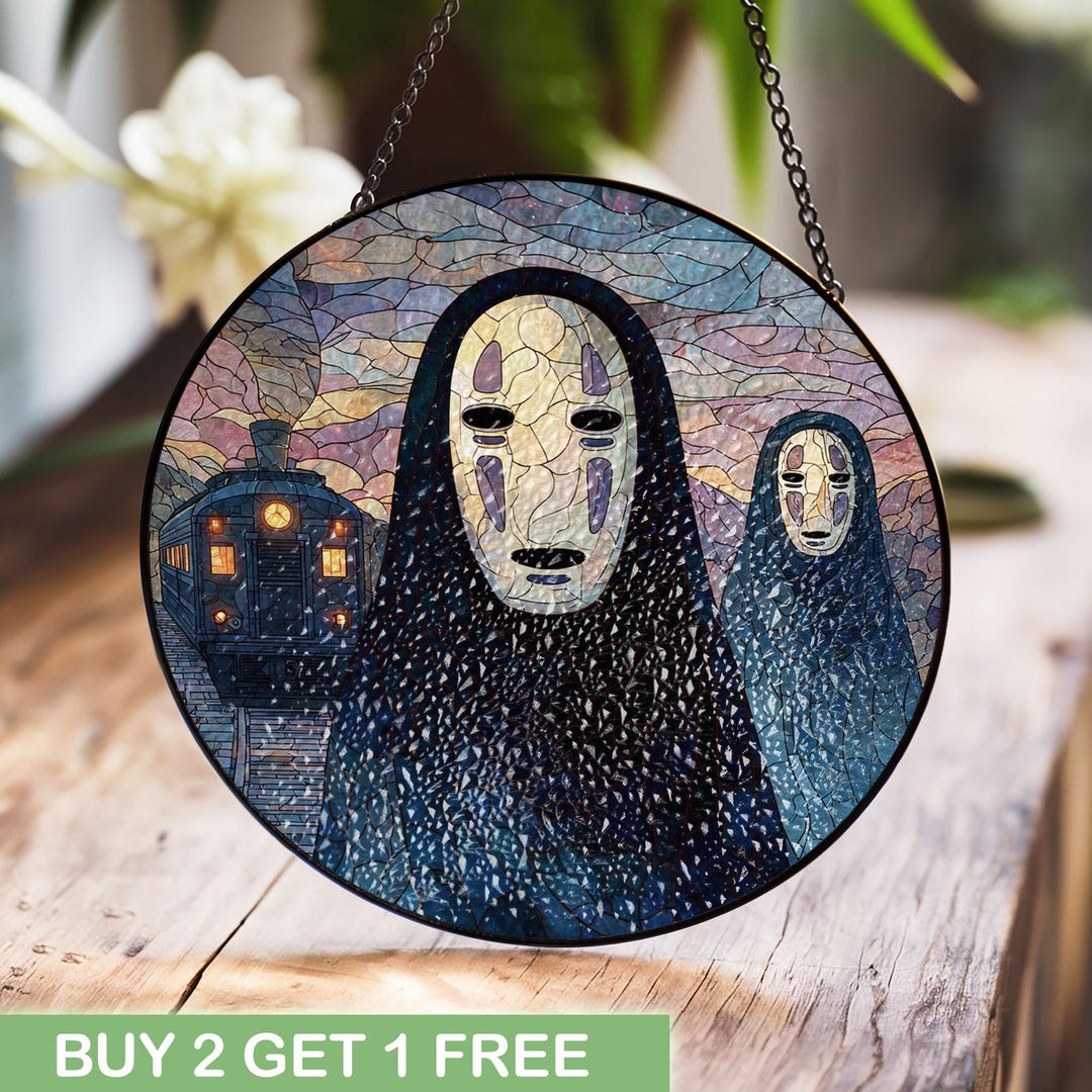 Spirited Away No-face Stained Glass Art, Studio Ghibli Fan Gift, Anime ...