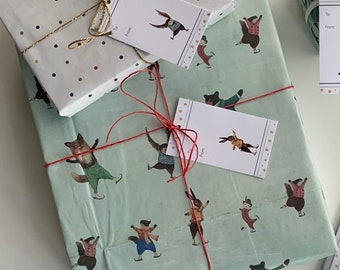 Eco Gift Wrap, sustainable wrapping paper, recycled, compostable, earth friendly, DISCOUNTED for MISPRINT, slightly blemished