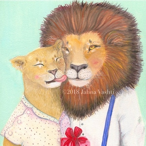 Art Print / Ruthie & Hal / 8x10 or 11 x 14 or / artwork by Jahna Vashti