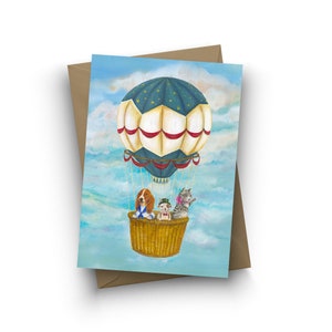 Carte unique / Up Up & Away / intérieur vierge / format A6 / enveloppe incluse / oeuvre de Jahna Vashti