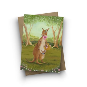 Carte unique / Momma Roo / intérieur vierge / format A6 / enveloppe incluse / oeuvre de Jahna Vashti