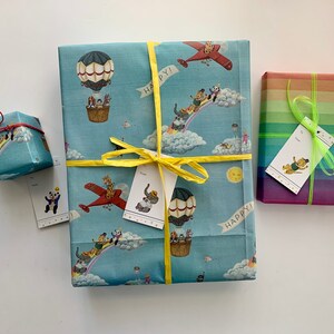 Eco Gift Wrap / 3 large sheets plus matching gift tags / Double Sided / plastic free sleeve / compostable / artwork by Jahna Vashti image 2