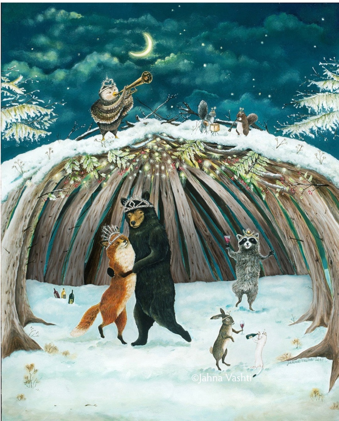 アートプリント / クリスマスの魔法 / サイズ 8 x 10、11 x 14 インチまたは A3 / 作者：Jahna Vashti - Etsy  日本