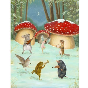 Art Print / Midnight Melodies / sizes 8 x 10, 11 x 14 inches or A3 / by Jahna Vashti