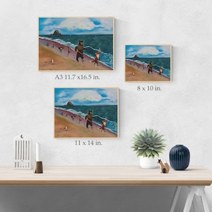 Beach Day Print, Oregon coast, beach house decor, Cannon Beach, Haystack Rock, portland, wall art, nursery decor, kids room, by Jahna Vashti image 2