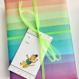 Eco Gift Wrap / 3 large sheets plus matching gift tags / Double Sided / plastic free sleeve / compostable / artwork by Jahna Vashti image 8