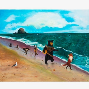 Art Print / Beach Day / sizes 8 x 10, 11 x 14 inches or A3 / artwork by Jahna Vashti