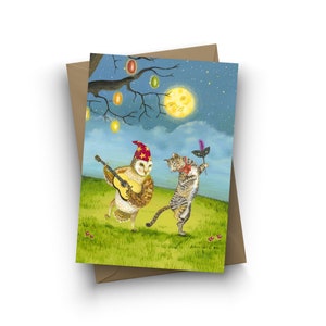 Carte unique / Dans la lumière de la lune / intérieur vierge / format A6 / enveloppe incluse / oeuvre de Jahna Vashti