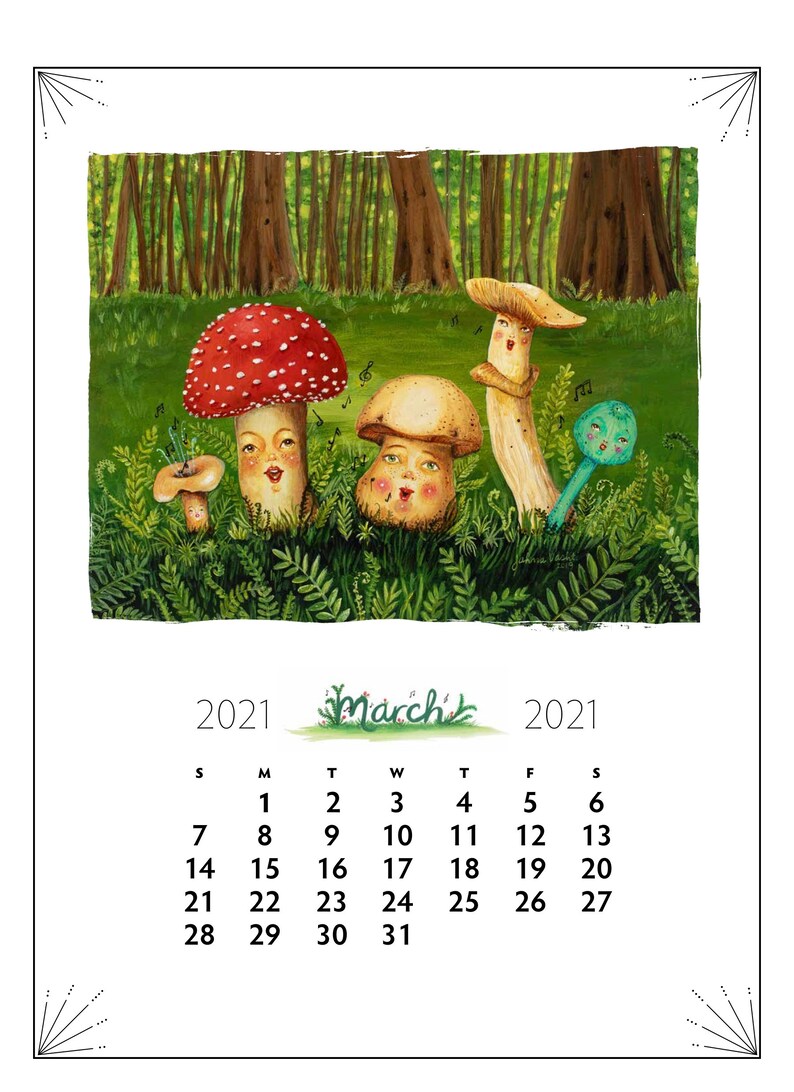 2021 wall calendar // Limited stock / Whimsical Wall Calendar | Etsy