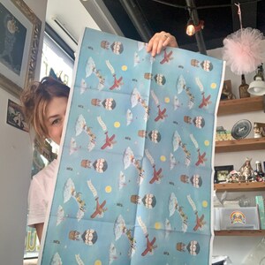 Eco Gift Wrap / 3 large sheets plus matching gift tags / Double Sided / plastic free sleeve / compostable / artwork by Jahna Vashti image 10