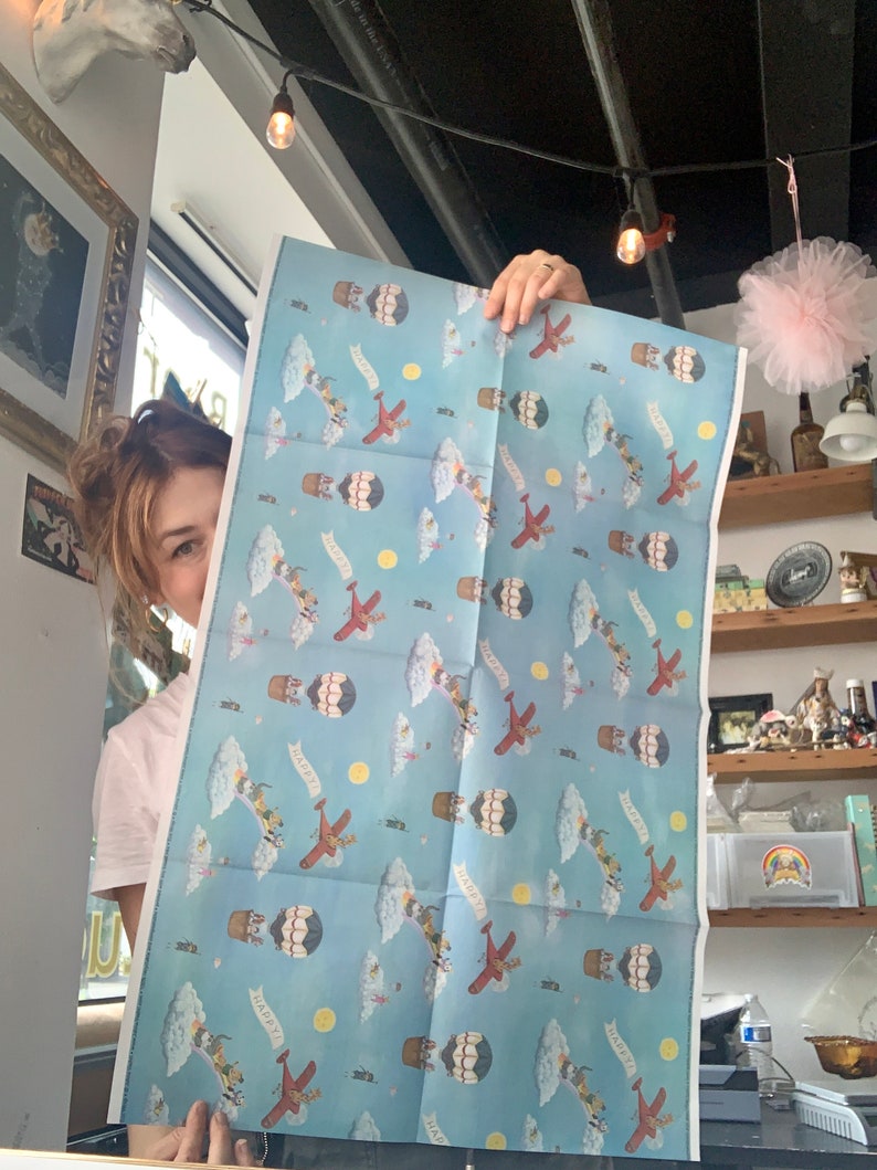 Eco Gift Wrap / 3 large sheets plus matching gift tags / Double Sided / plastic free sleeve / compostable / artwork by Jahna Vashti image 10
