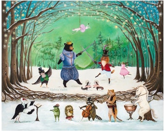Large Archival Fine Art Print / The Waltz of Winter / 18x24 Giclée / artwork by Jahna Vashti