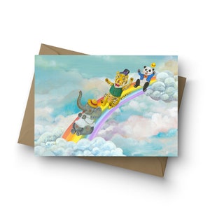 Tarjeta única/¡Weeeee! / Interior en blanco / Tamaño A6 / Sobre incluido / Ilustración de Jahna Vashti
