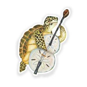 Vinylsticker zeeschildpad / kunstwerk van Jahna Vashti