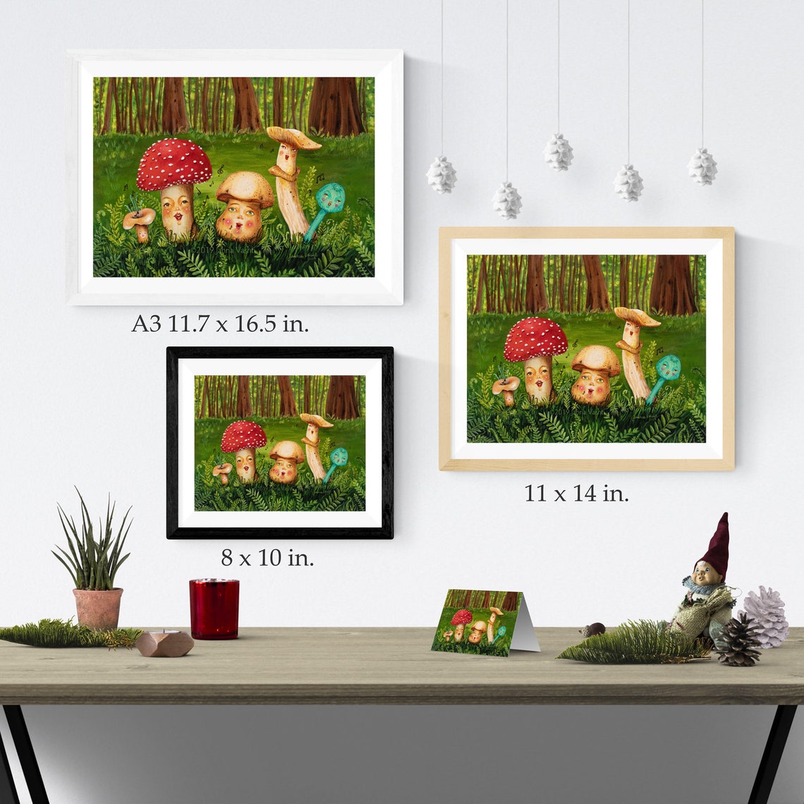 Shroom Tunes Print Mushroom Art Woodland Nursery Art Home - Etsy