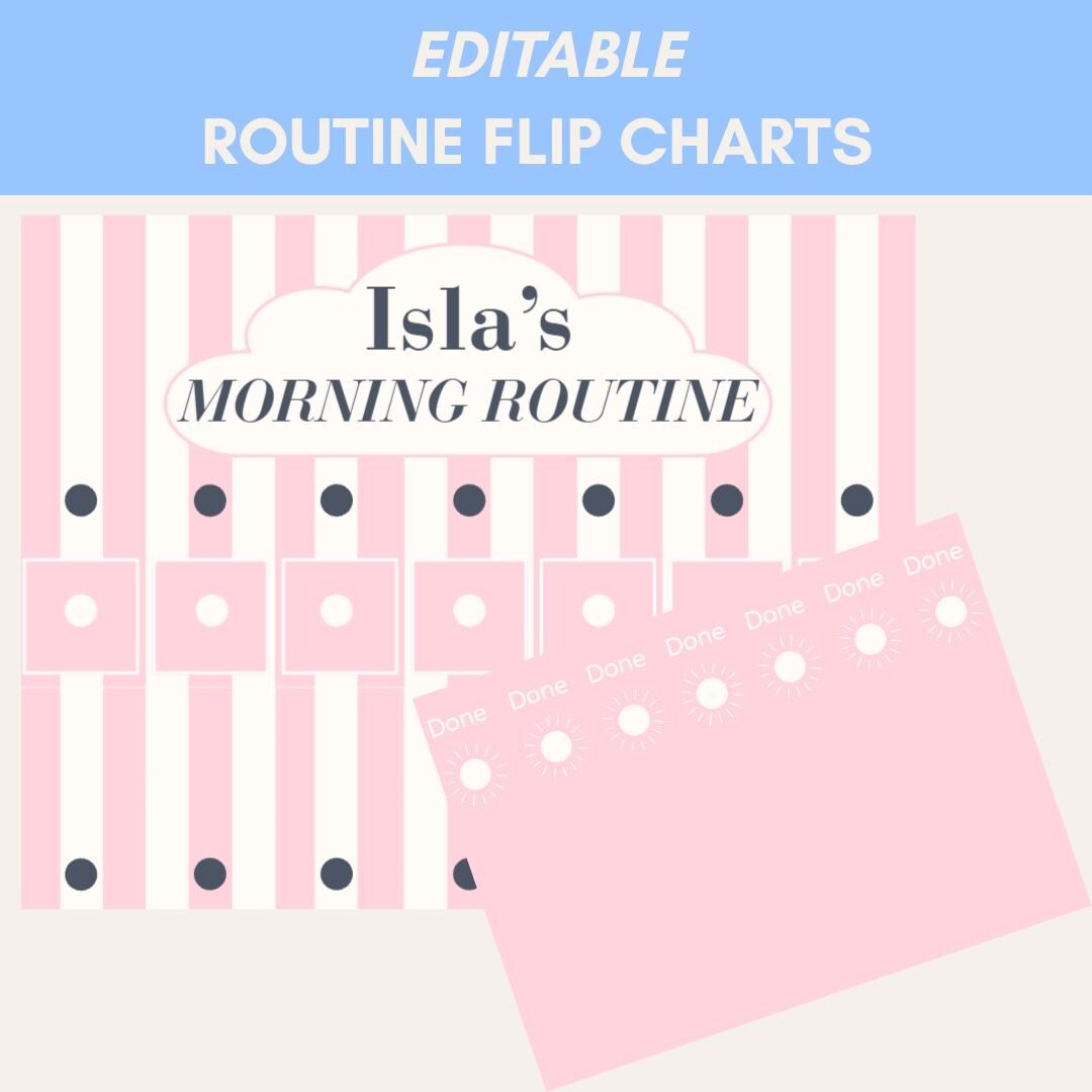 Toddler Routine Flip Chart Editable Visual Schedule to Do List Morning ...