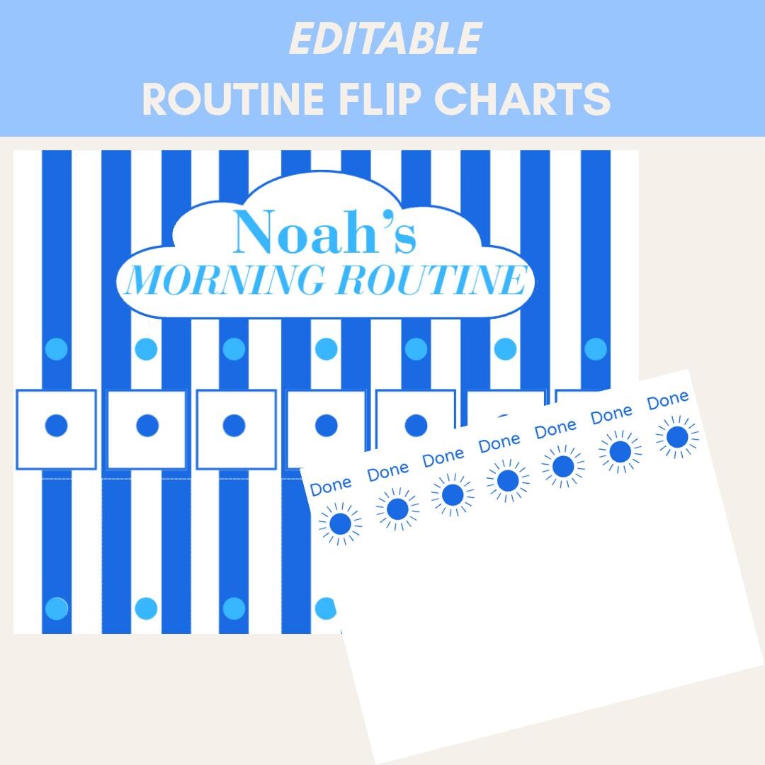 ADHD Routine Chart for Kids, Editable Visual Schedule, Toddler Morning ...