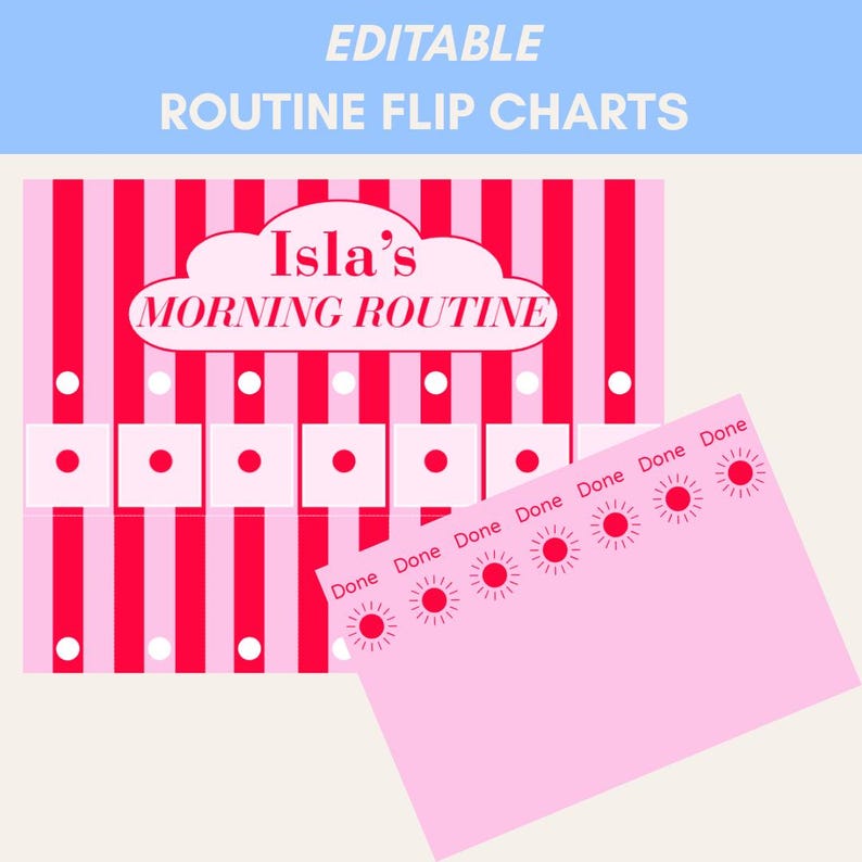 ADHD Routine Chart for Kids, Editable Visual Schedule, Toddler Morning ...