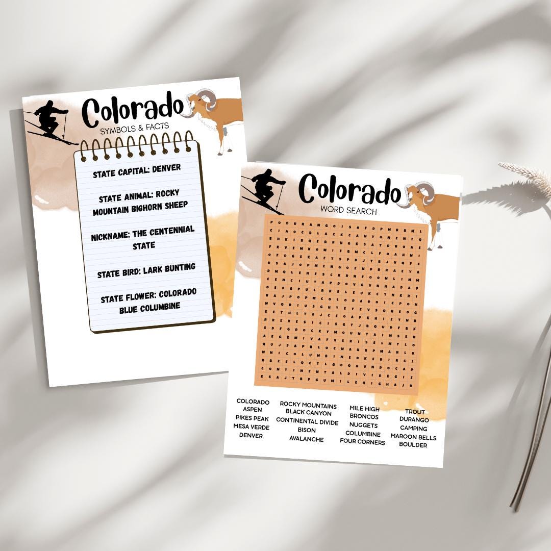 Colorado Word Search + Fun Facts Printable | State of Colorado ...