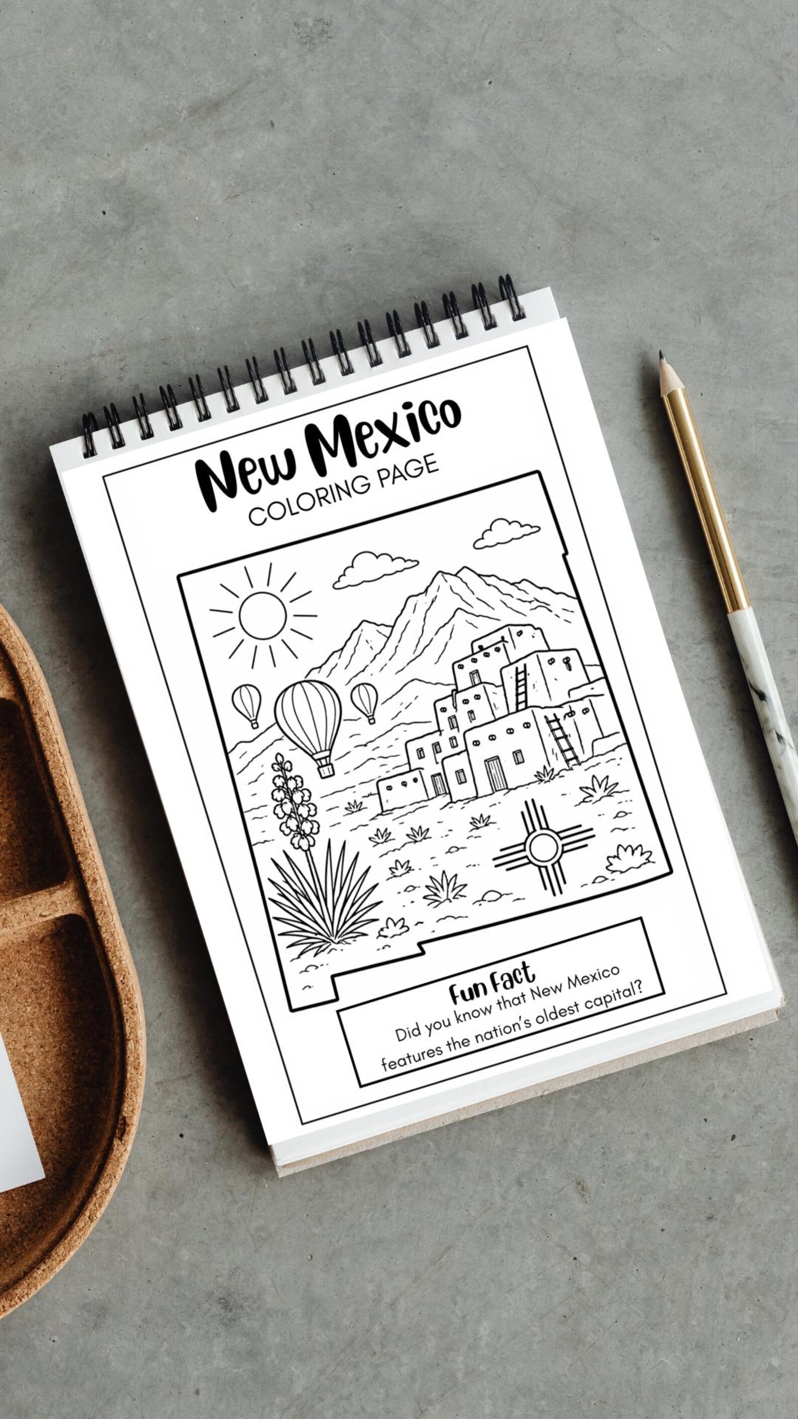 New Mexico State Coloring Page Printable | Educational Geography ...