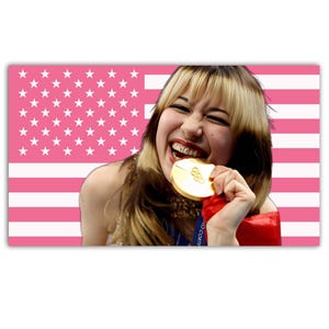 Alysa Liu Pink Flag - Olympic Gold Medalist 2026 Memorabilia, Historic Team USA Figure Skating Fan Gift, Comeback Queen Sports Collectible