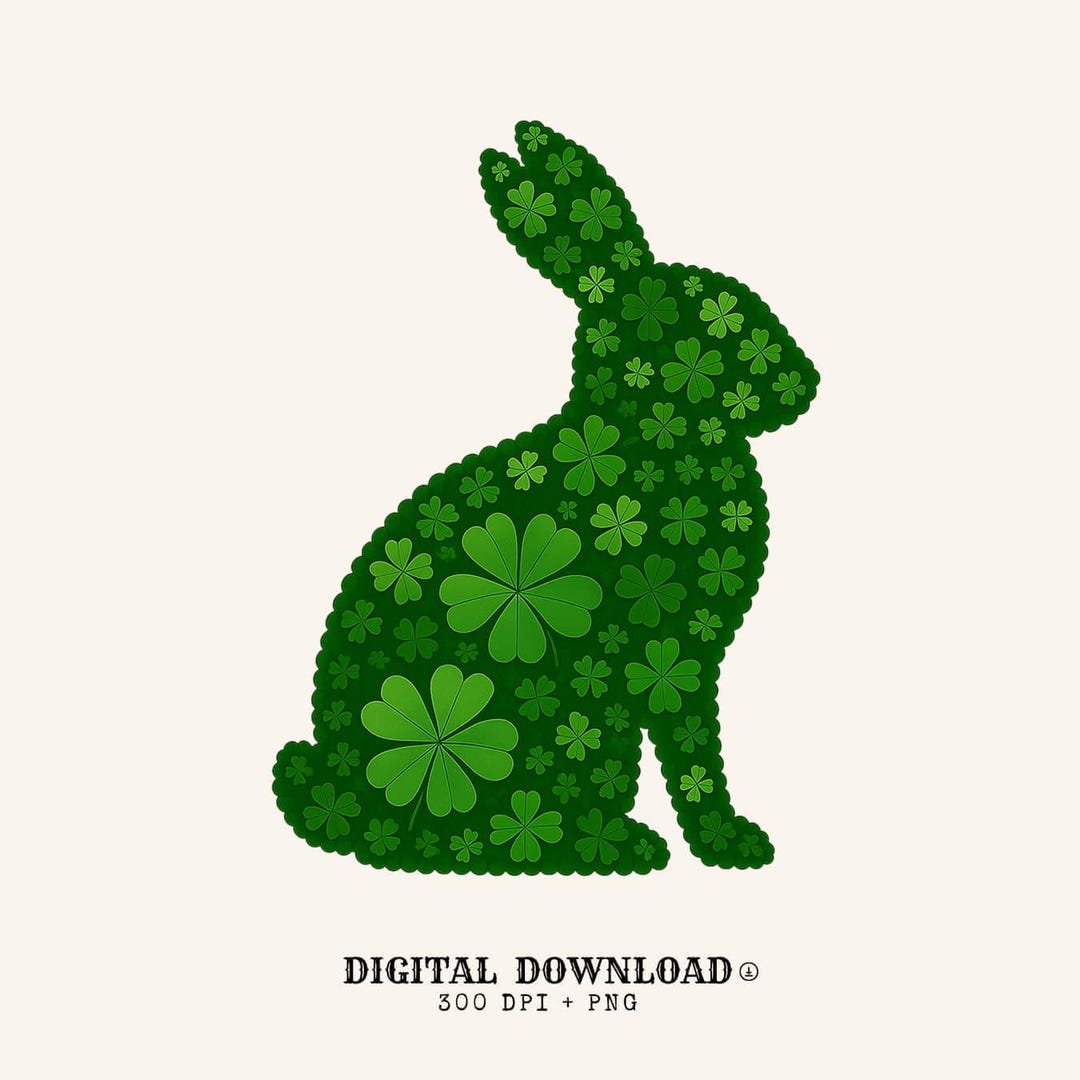 Shamrock Rabbit St. Patrick's Day Rabbit PNG, Shamrock Silhouette (digital Download - Etsy