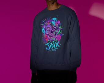 Neon Graffiti Skull Sweatshirt | Jinx Street Art Pullover