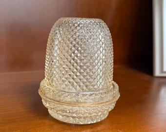 Vintage Very Pale Pink/Gold Glass Fairy Lamp – Two-Piece Design, Unused Condition