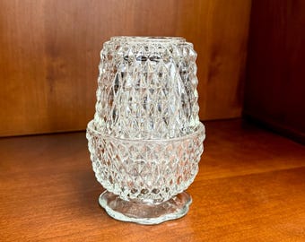 Indiana Glass Clear Diamond Point Fairy Lamp, Unused Condition