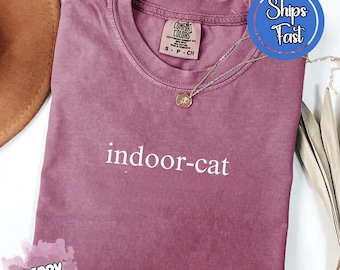 Comfort Colors® Indoor-Cat T-shirt, Sarcastic Minimalistic Vintage Tee