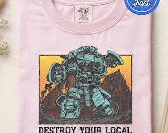 Camiseta Comfort Colors® Destruye tus centros de datos de IA locales, camiseta gráfica antisistema